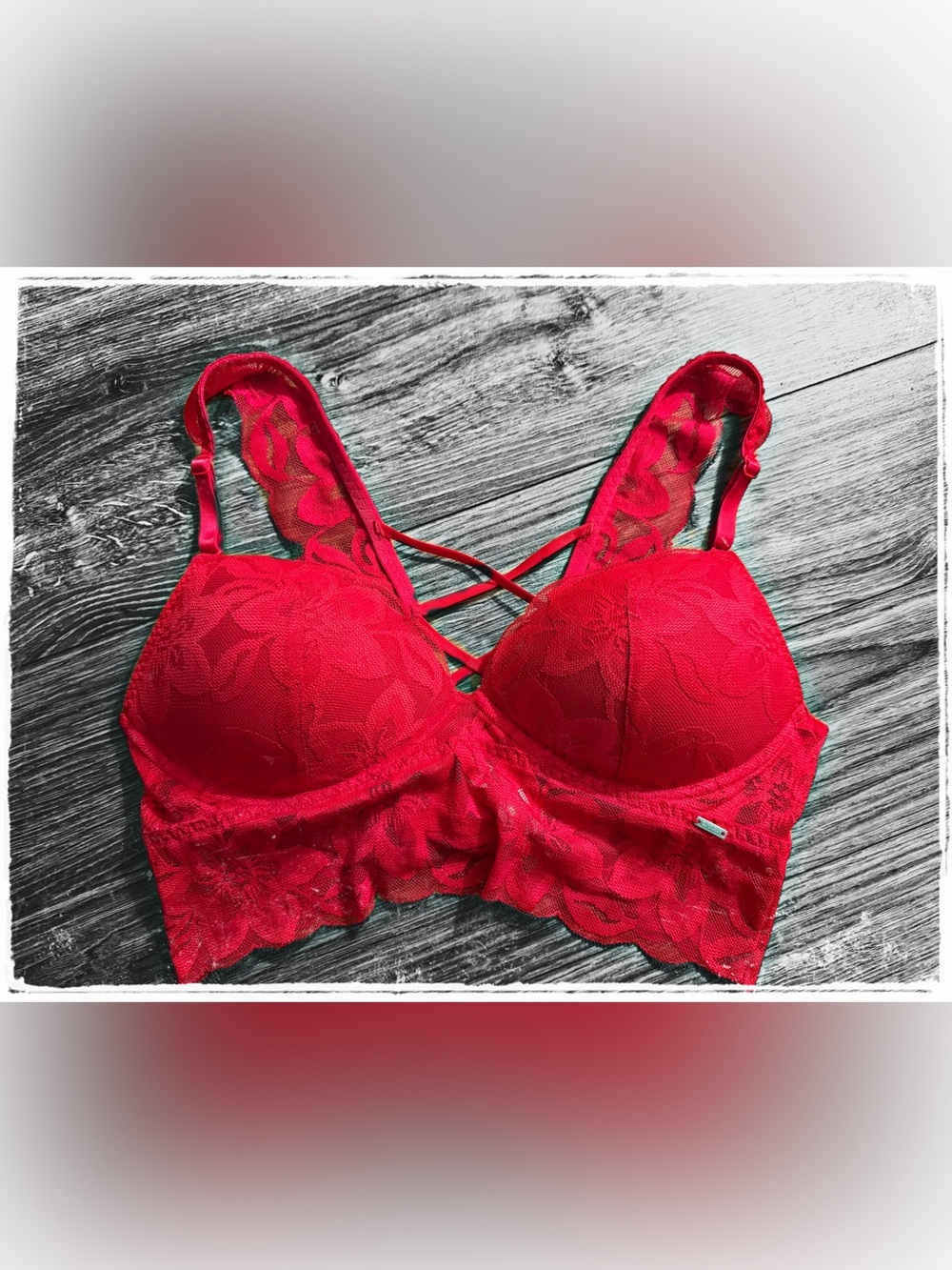 Red Lace Longline Bralette - Women Intimates